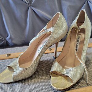 Manolo Blahnik Champagne High Heels